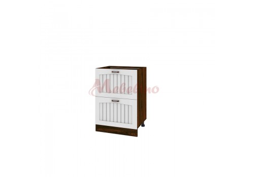 Modul inferior BF 04-44 dulap cu 2 sertare-Alb flader - Bucatarii