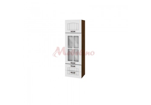Modul BF 04-101 dulap tip coloana cu usa ridicatoare,vitrina si 2 sertare-Alb flaider - Comparare Produse