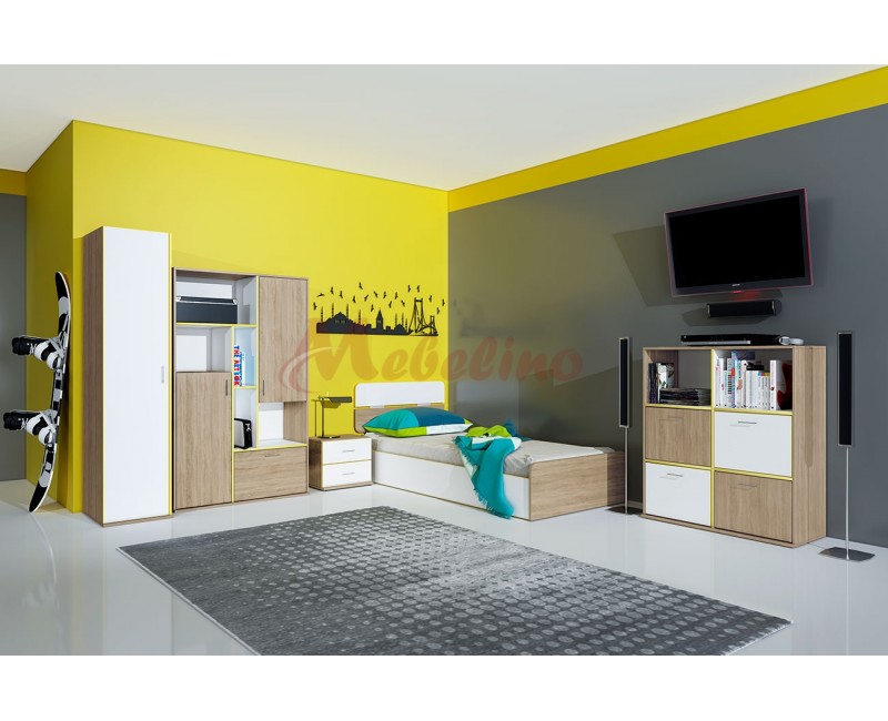 Seturi de dormitoare pentru copii - Seturi pentru fete - Mobilier copii City 5003 cu mecanism de ridicare