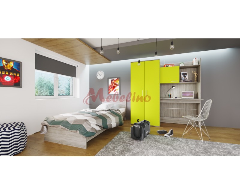 Mobilier copii  City 5014 cu mecanism de ridicare pentru saltea 90x200