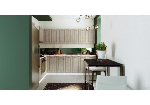 Bucatarie modulara pe colt City 764 cu MDF  si blaturi incluse - Bucatarii