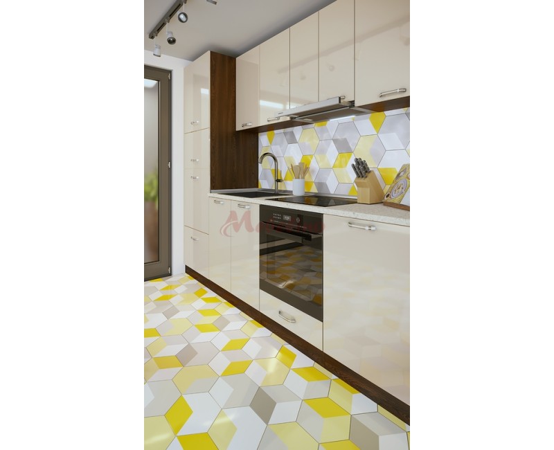 Bucatarie modulara City 887 cu MDF lucios si blat inclus