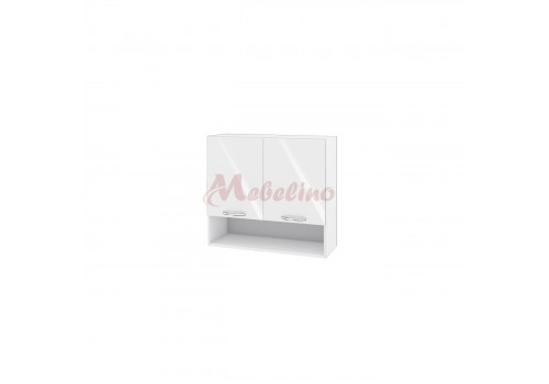 Modul superior BF 05-8 dulap cu nisa si doua usi cu raft-Alb lucios - Bucatarii