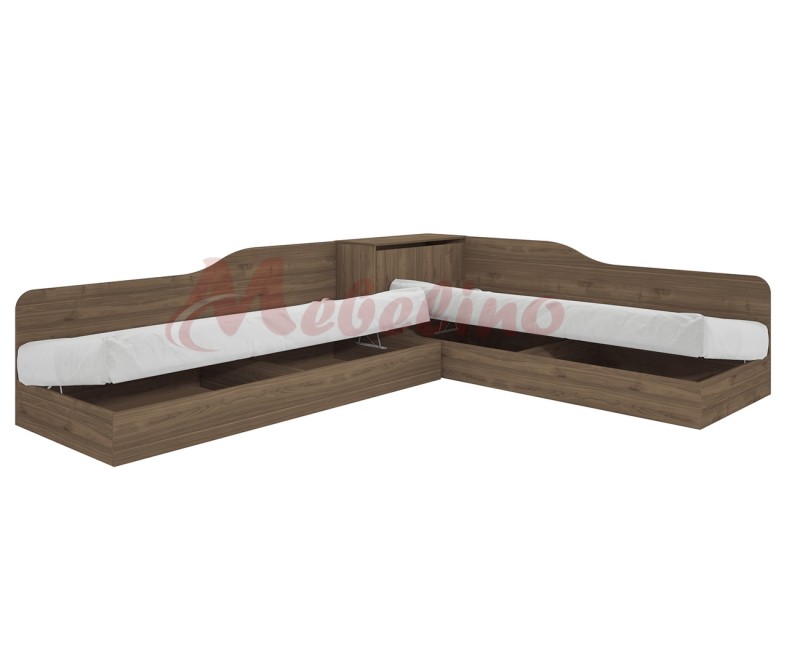 Paturi - Paturi tip coltar - Pat tip coltar City 2001 nuc Admiral cu mecanism de ridicare - 82 x 190 cm