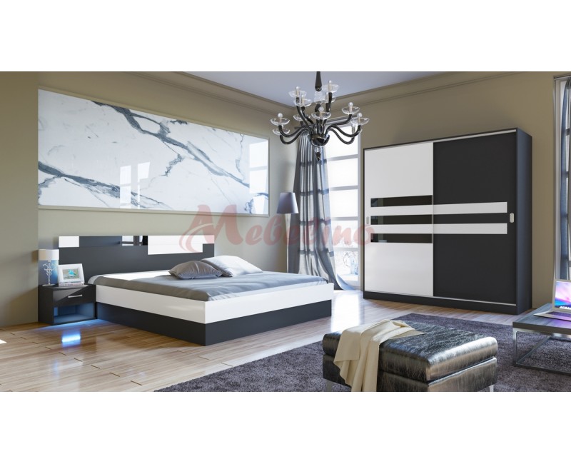 Seturi de dormitoare - Seturi cu garderoba cu usi glisante - Set dormitor City 7022