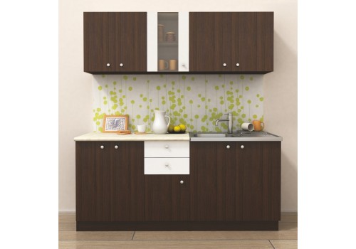 Bucatarie Mire No.1 - 180 cm cu blat inclus - wenge si alb - Comparare Produse