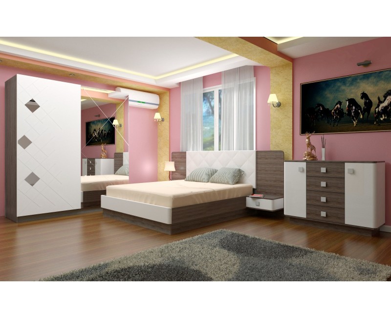 Set dormitor Milano  cu comoda si mecanism de ridicare